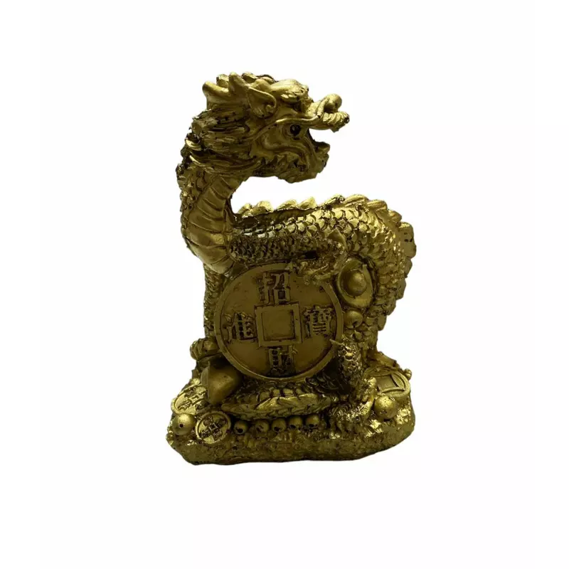 Dragon cu Moneda din Rasina 11x8 cm - FS503
