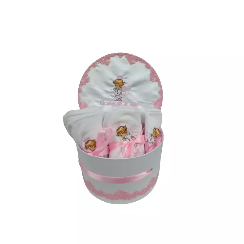 Set Trusou Botez Biserica Complet 8 Piese, cu Dantela - BAB217