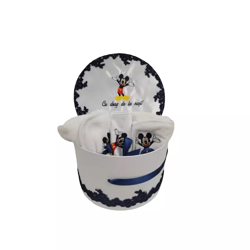 Set Trusou Botez Biserica Complet 8 Piese, cu Dantela - BAB218