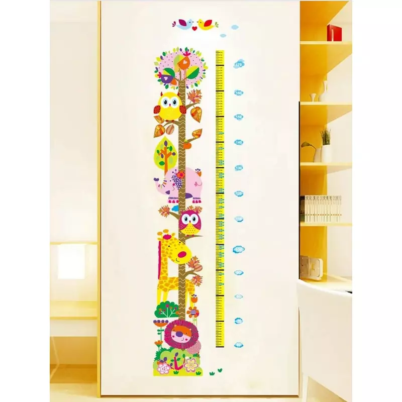 Sticker Perete Autocolant cu Centimetru pentru Copii Animale 120x56 - 06215