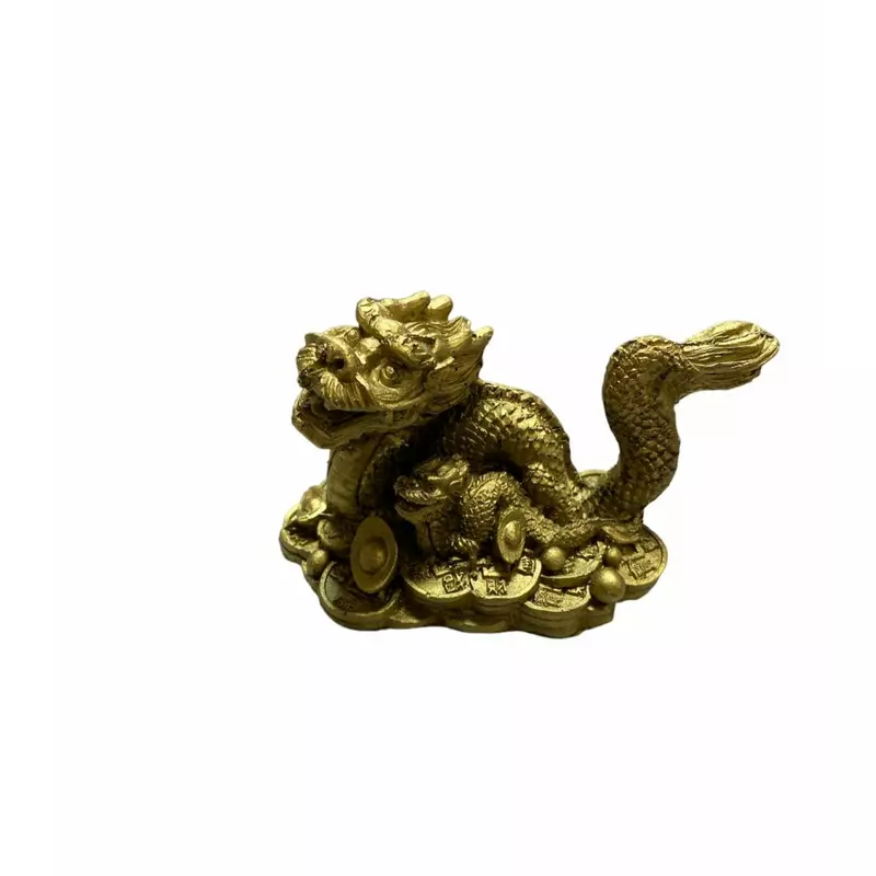 Dragon cu Monede si Pepite din Rasina, 5x7 cm - FS504