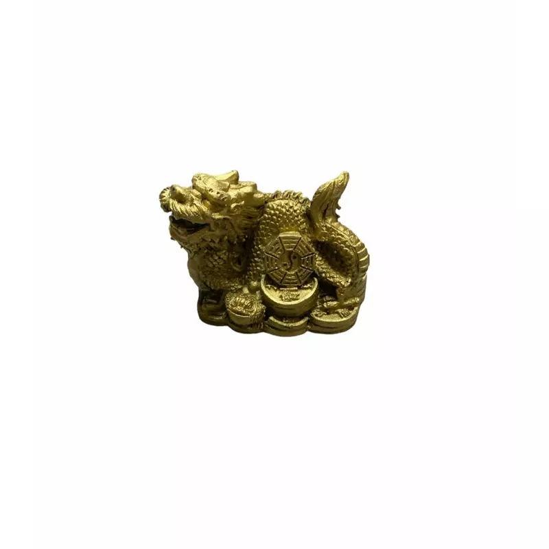 Dragon cu Simbolul Yin si Yang si Raioasa din Rasina 7x5 cm - FS505