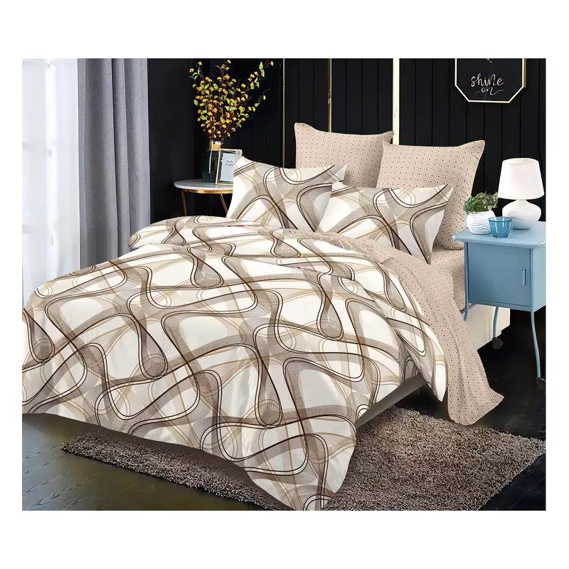 Lenjerie de pat Bumbac Finet 6 piese cu elastic - FR370