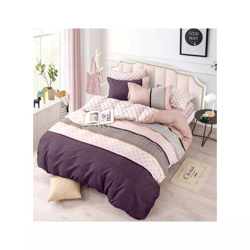 Lenjerie de Pat cu Elastic, Bumbac Finet 6 Piese - JOJ67