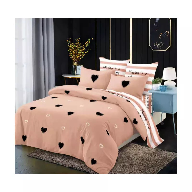 Lenjerie de Pat Dublu, Bumbac Finet, 6 Piese - SIPRR60-350
