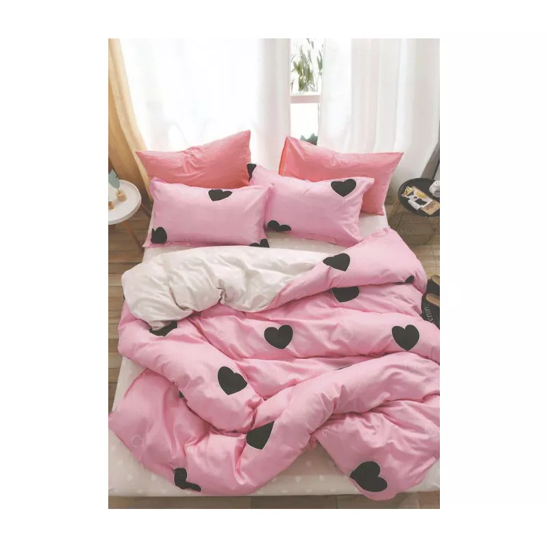 Lenjerie de Pat Dublu, Bumbac Finet, 6 Piese - SIPRR60-359