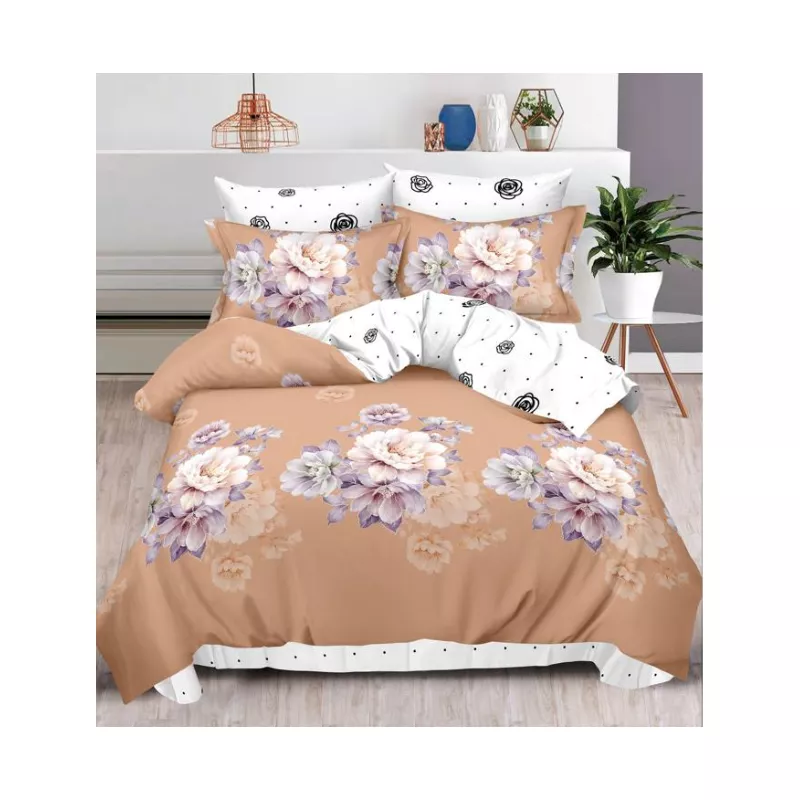Lenjerie de Pat Dublu, Bumbac Finet, 6 Piese - SIPRR60-439