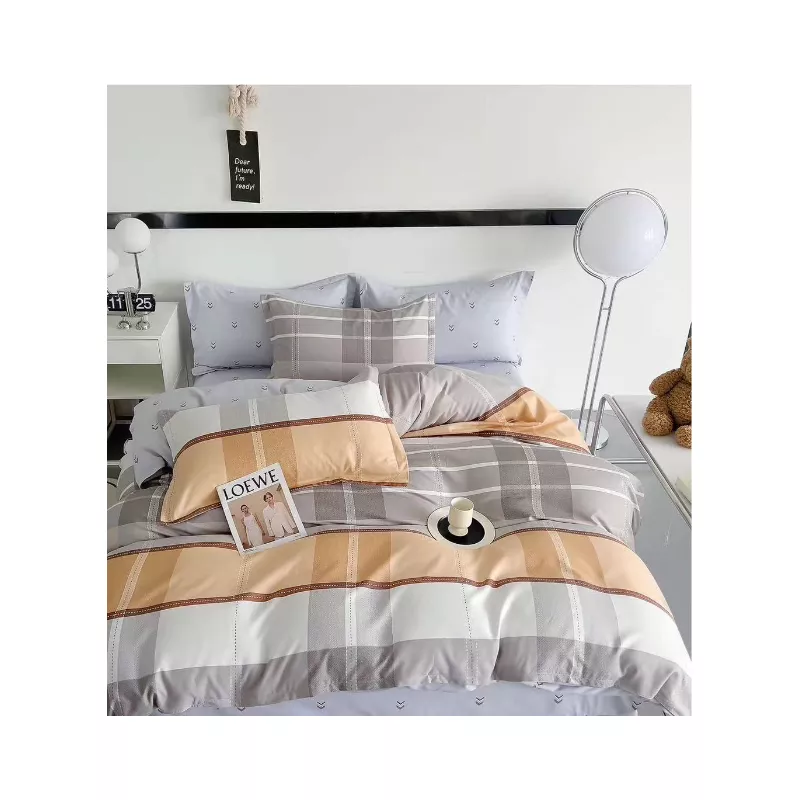 Lenjerie de Pat Dublu, Bumbac Finet, 6 Piese - SIPRR60-504