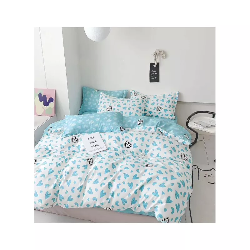 Lenjerie de Pat Dublu, Bumbac Finet, 6 Piese - SIPRR60-505