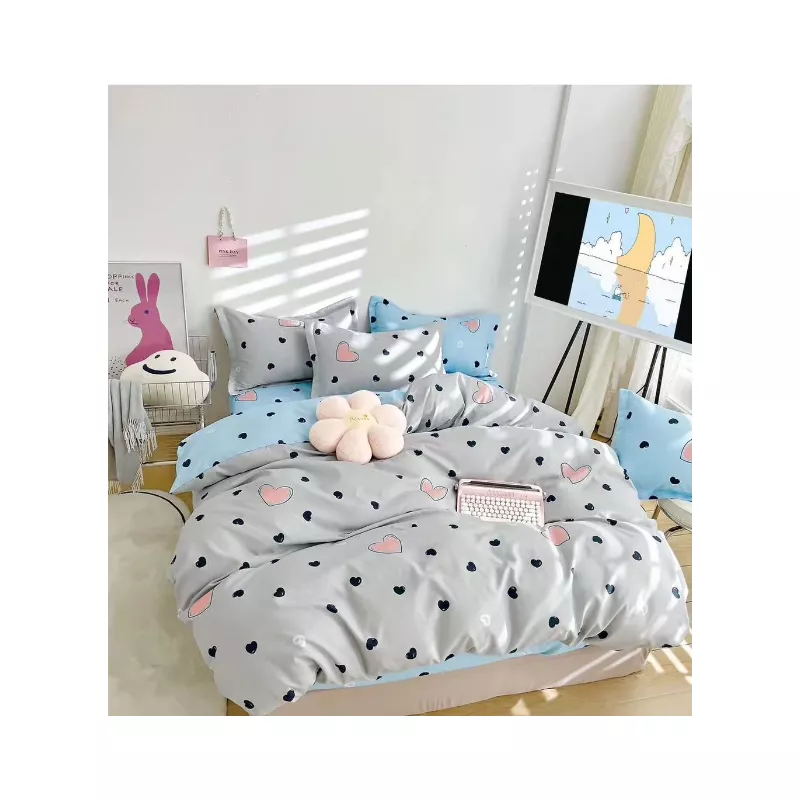 Lenjerie de Pat Dublu, Bumbac Finet, 6 Piese - SIPRR60-514