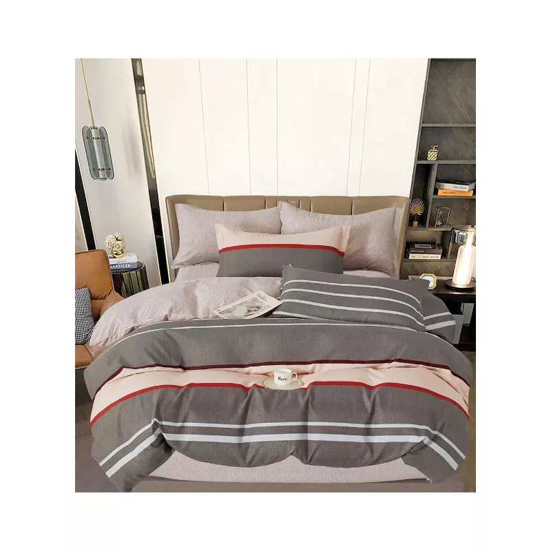 Lenjerie de Pat Dublu, Bumbac Finet, 6 Piese - SIPRR60-517