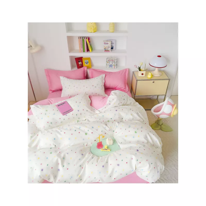 Lenjerie de Pat Dublu, Bumbac Finet, 6 Piese - SIPRR60-518