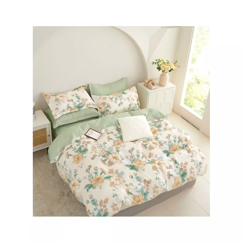 Lenjerie de Pat Dublu, Bumbac Finet, 6 Piese - SIPRR60-519