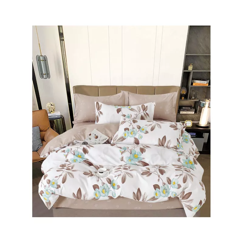 Lenjerie de Pat Dublu, Bumbac Finet, 6 Piese - SIPRR60-522