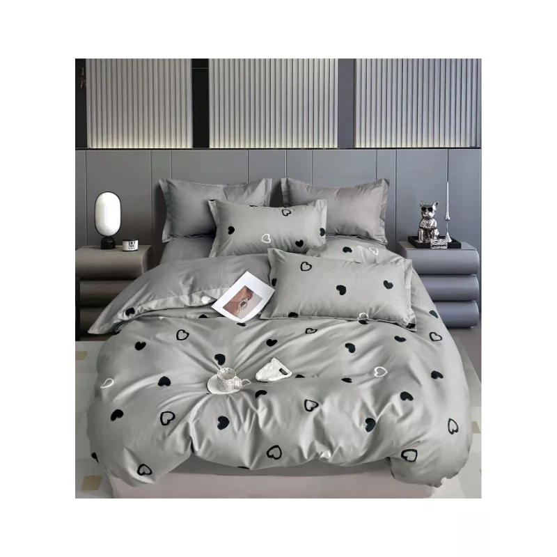 Lenjerie de Pat Dublu, Bumbac Finet, 6 Piese - SIPRR60-527