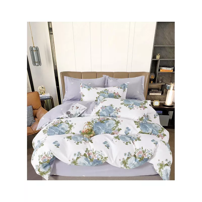 Lenjerie de Pat Dublu, Bumbac Finet, 6 Piese - SIPRR60-532