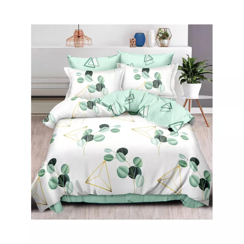 Lenjerie de Pat, Bumbac Finet, 6 Piese, Pat Dublu -SIPRR60-385