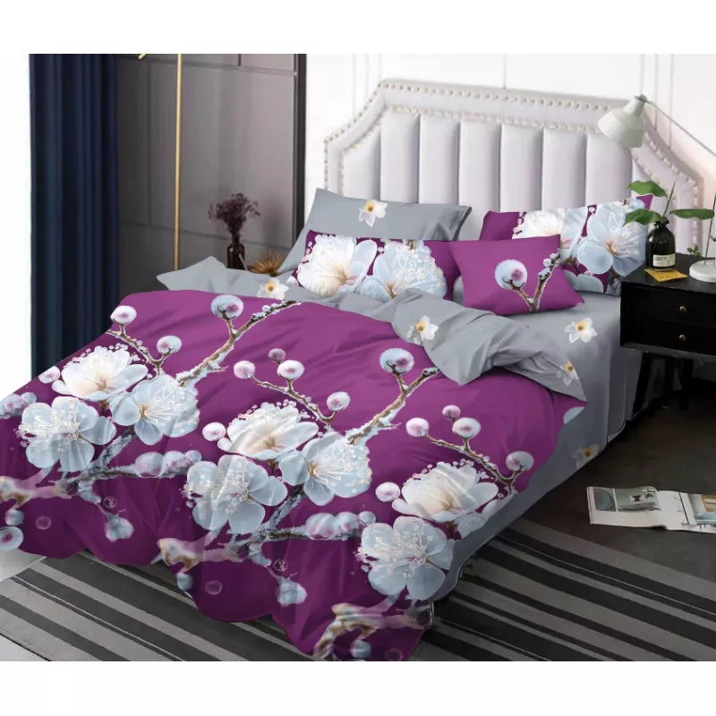 Lenjerie de pat Bumbac Finet 6 piese cu elastic - PUC37