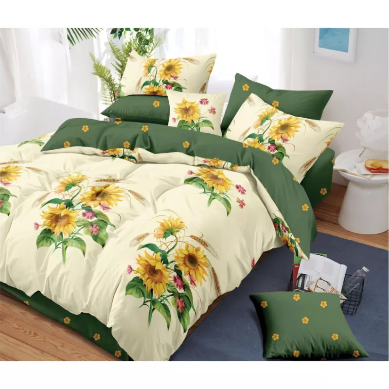 Lenjerie de pat Bumbac Finet 6 piese cu elastic - PUC61