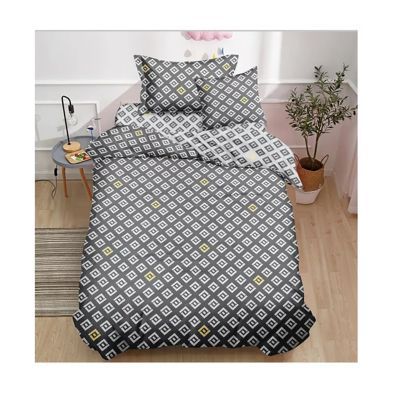 Lenjerie de Pat Bumbac Finet, 1 persoana , cearsaf cu elastic -SIPRT60-37