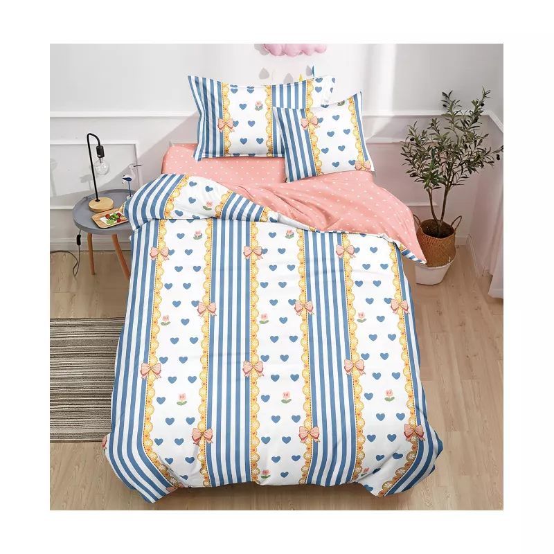 Lenjerie de Pat Bumbac Finet, 1 persoana , cearsaf cu elastic - SIPRT60-32