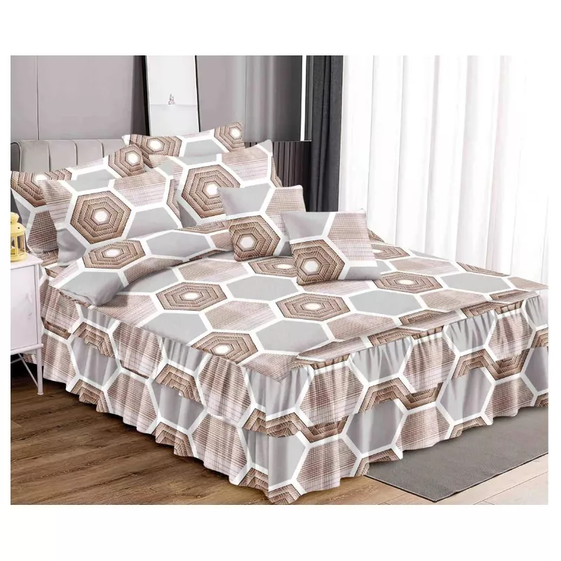 Lenjerie de Lux cu Volanase pentru pat dublu din Bumbac FINET Gros - VLR36