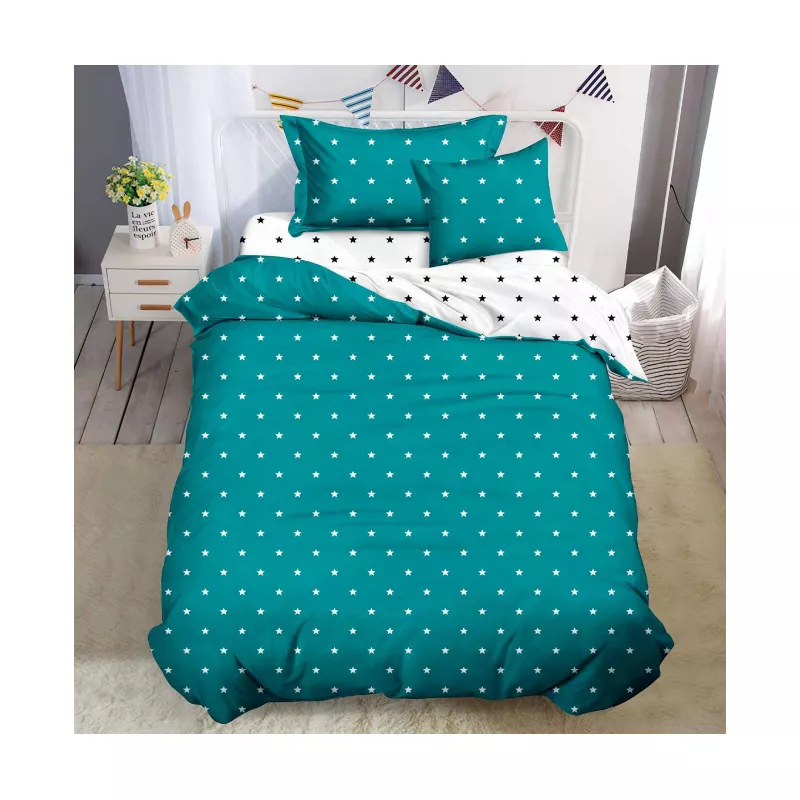 Lenjerie de Pat Bumbac Finet, 1 persoana , cearsaf cu elastic - SIPRT60-42