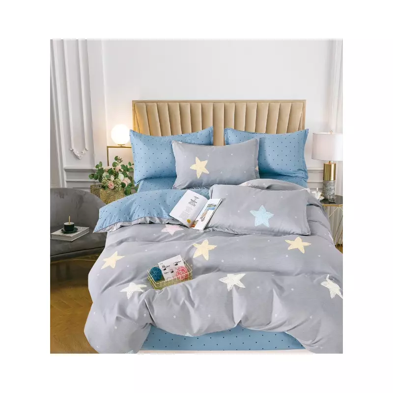 Lenjerie de Pat Dublu, Bumbac Finet, 6 Piese - SIPRR60-549