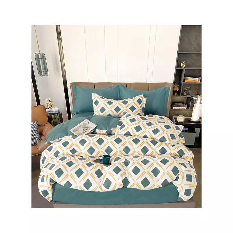 Lenjerie de Pat Dublu, Bumbac Finet, 6 Piese - SIPRR60-550
