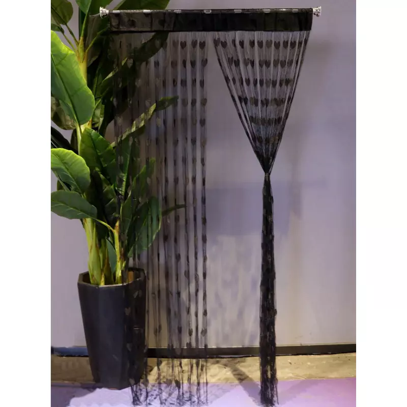 Perdea Franjuri 100 x 200cm - Neagra cu Inimioare - 42209