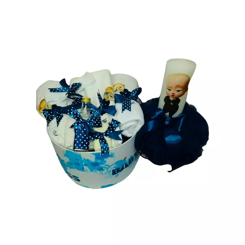 Trusou botez, 10 piese brodate, Model Baby Boss-  BT34