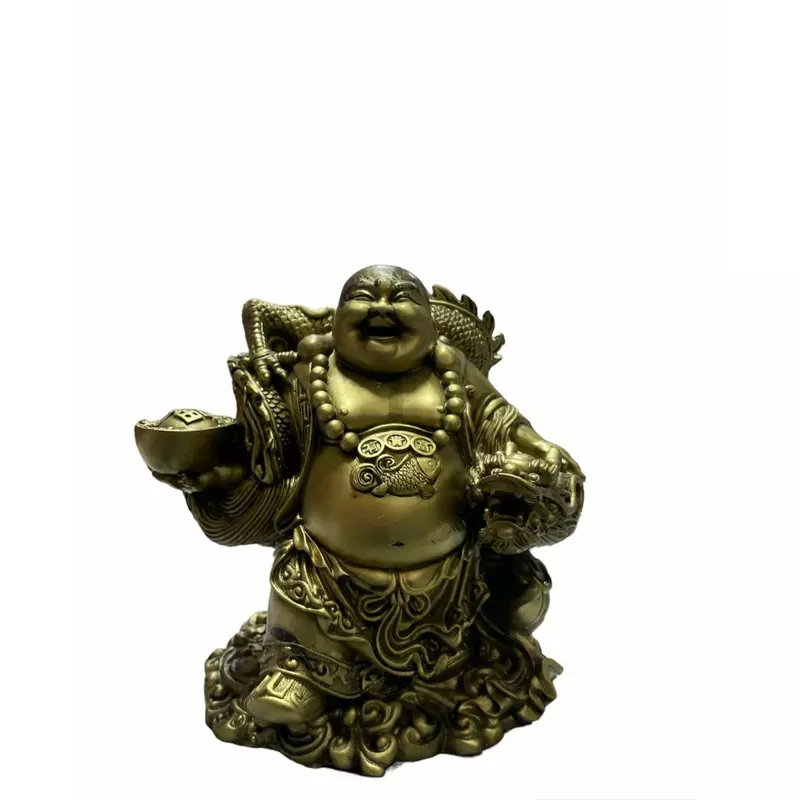 Buddha Mare din Rasina cu Pepite si Dragon 23,5 cm - INVTT16
