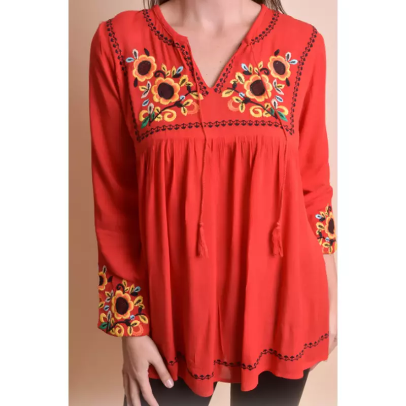 Bluza Rosie cu Motiv Floral Multicolor - BMG118