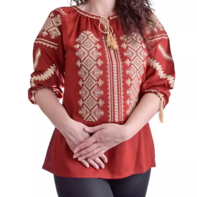 Bluza Rosie cu Motiv Geometric Auriu - BMG152