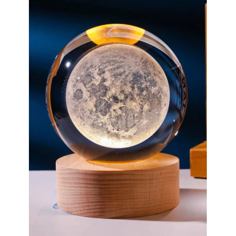 Lampa Decorativa 3D - Minge de Cristal - Luna - 06558