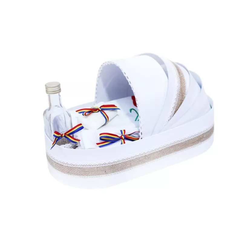 Trusou Botez tip Landou cu 6 piese  - Alb-Traditional - 