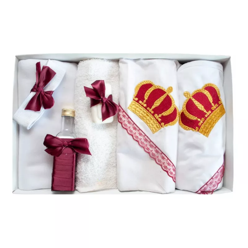 Trusou Botez 7 piese, personalizat cu broderie - 