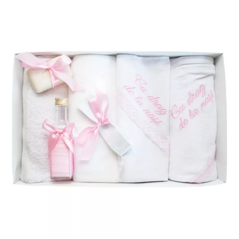 Trusou Botez cu 7 piese personalizat cu broderie - 