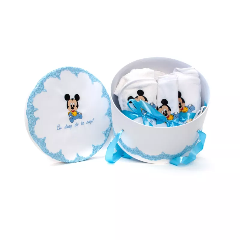 Trusou Botez cu 8 piese, Bleu,  Mickey Mouse - TB27