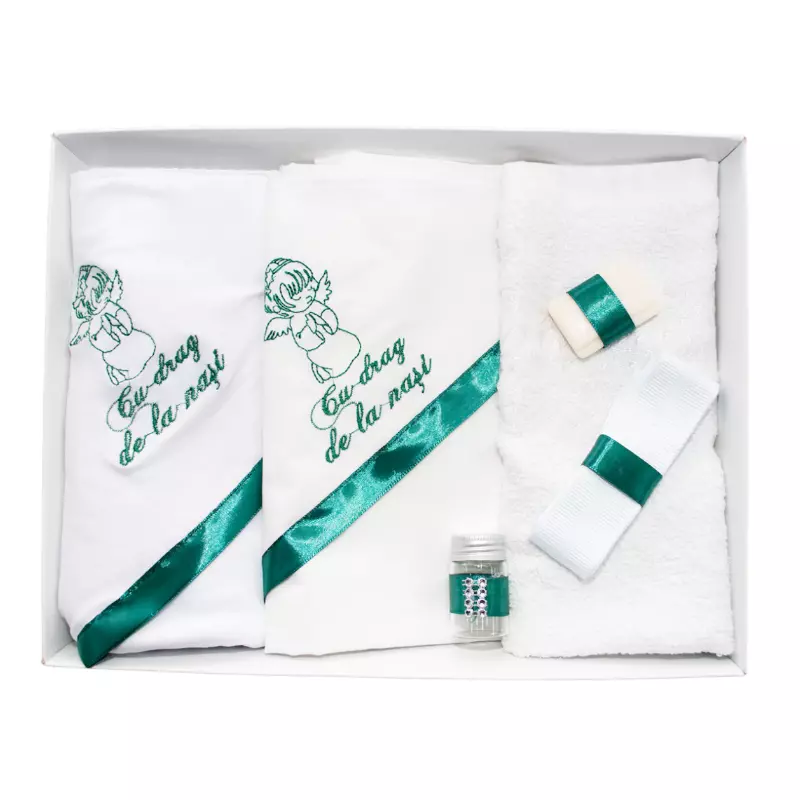 Trusou Botez 6 piese personalizat cu broderie - 