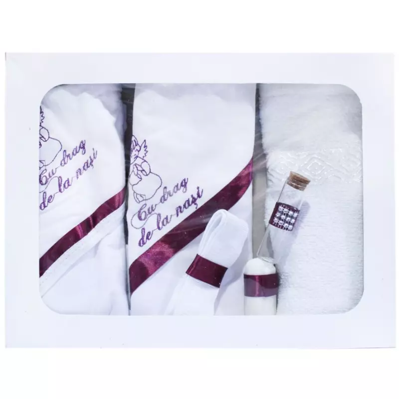 Trusou Botez 6 piese personalizat cu broderie - 