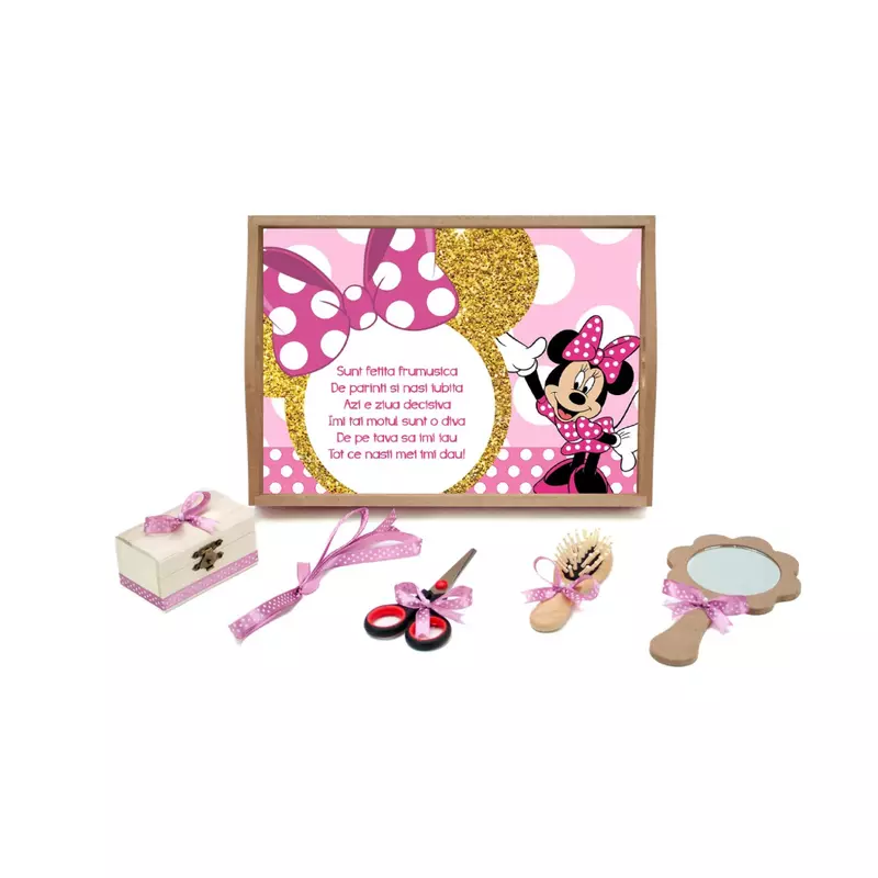 Tavita Turta cu 6 Piese - Minnie Roz - TPT36