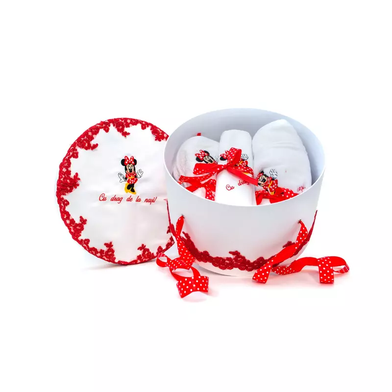 Trusou Botez cu 7 Piese, Rosu, Minnie Mouse - TB28