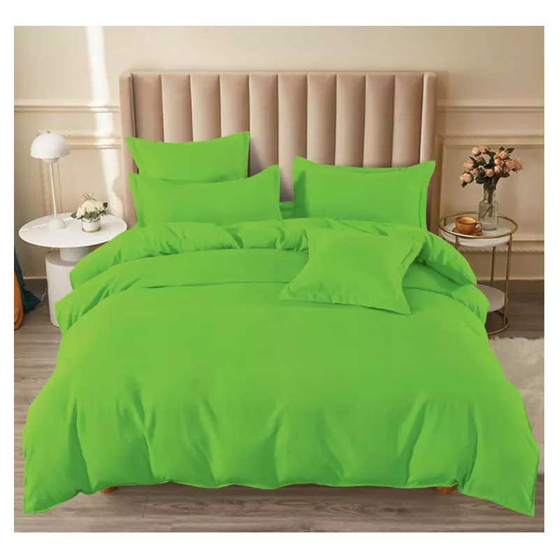 Lenjerie de pat dublu Bumbac Finet 6 Piese cu Elastic, Verde Deschis - SIPRT182