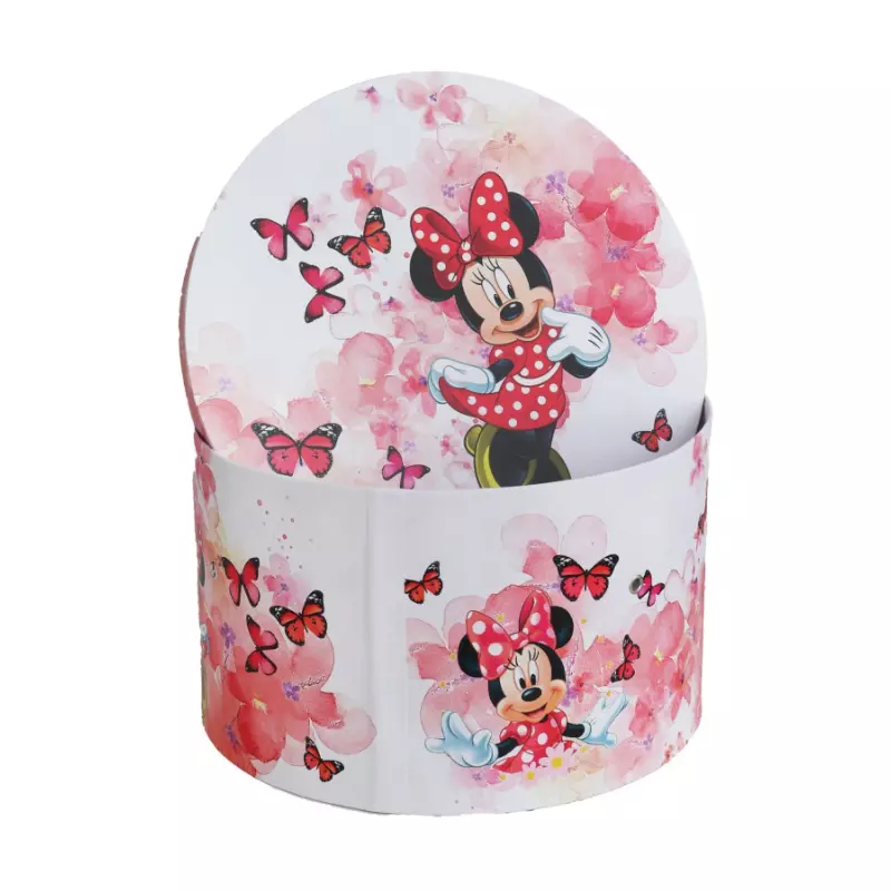 Cutie Transport Trusou Botez, Model Minnie Mouse Rosie cu Fluturi - CTB14