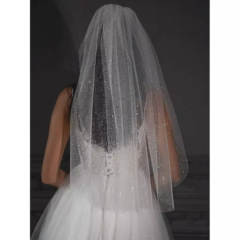 Voal Mireasa cu Sclipici, Culoarea Sampaniei ,75 cm - 23733