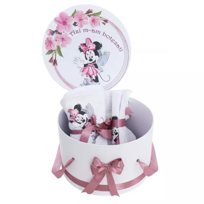 Set Trusou Botez, 8 Piese, Roz Pudra, Minnie Mouse - TB219