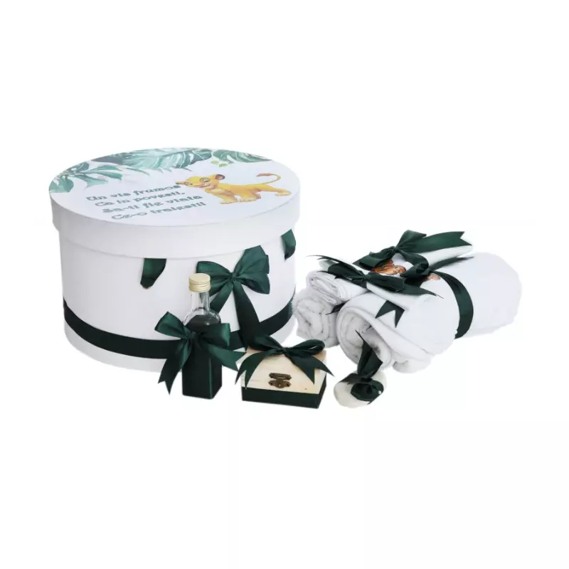 Set Trusou Botez, 8 Piese, Verde , Regele Leu - TB218