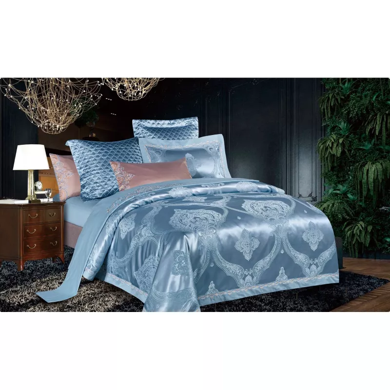 Lenjerie de Pat Finet Jacquard PREMIUM, Pat Dublu, 6 Piese - DNA50