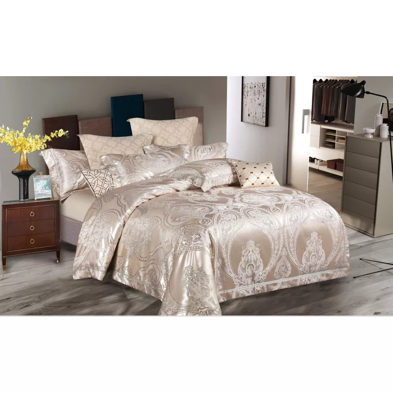 Lenjerie de Pat Finet Jacquard PREMIUM, Pat Dublu, 6 Piese - DNA51